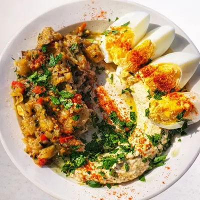 Marinated Eggplant with Egg